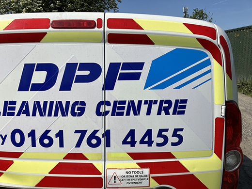 dpf cleaning van rear view